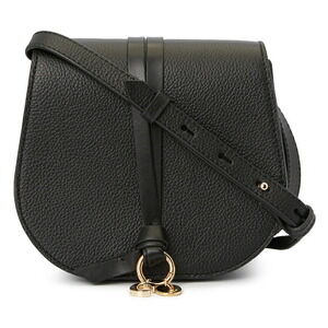 Chloe Alphabet Saddle Bag black grained calfskin leather